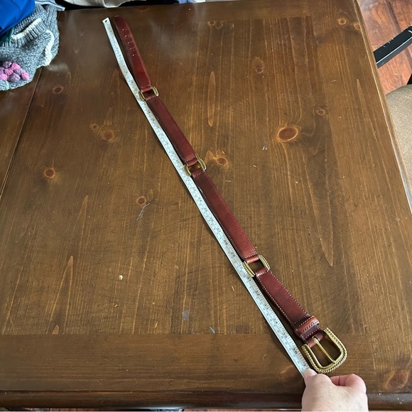 Fossil Gold Metal Brown Leather Belt. Size Medium. - Picture 8 of 13